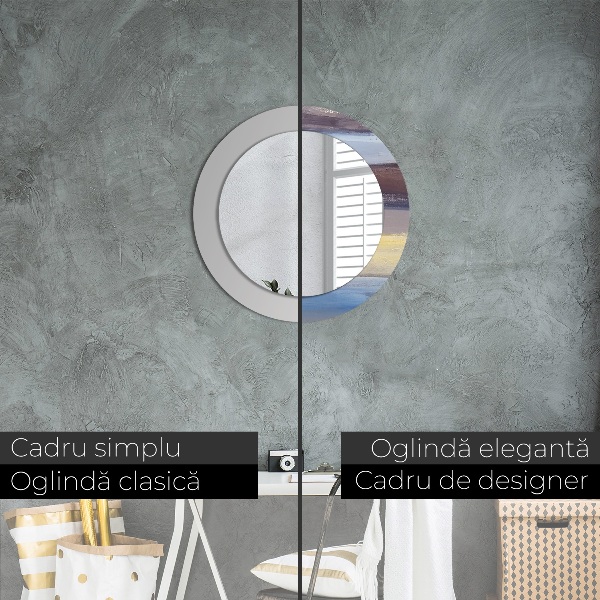 Round decorative mirror Abstract picture