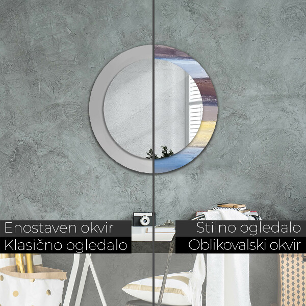 Round decorative mirror Abstract picture