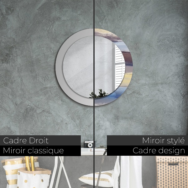Round decorative mirror Abstract picture