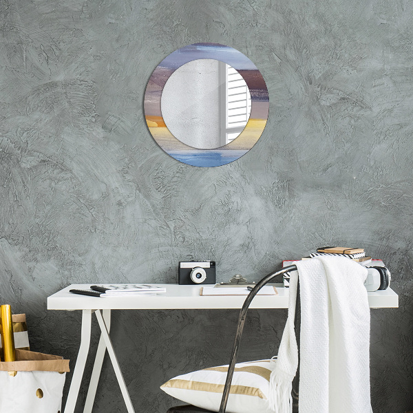 Round decorative mirror Abstract picture