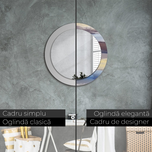 Round decorative mirror Abstract picture