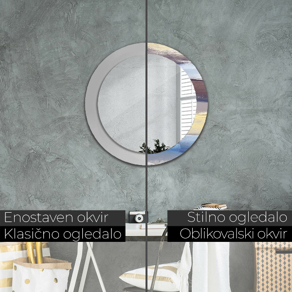 Round decorative mirror Abstract picture