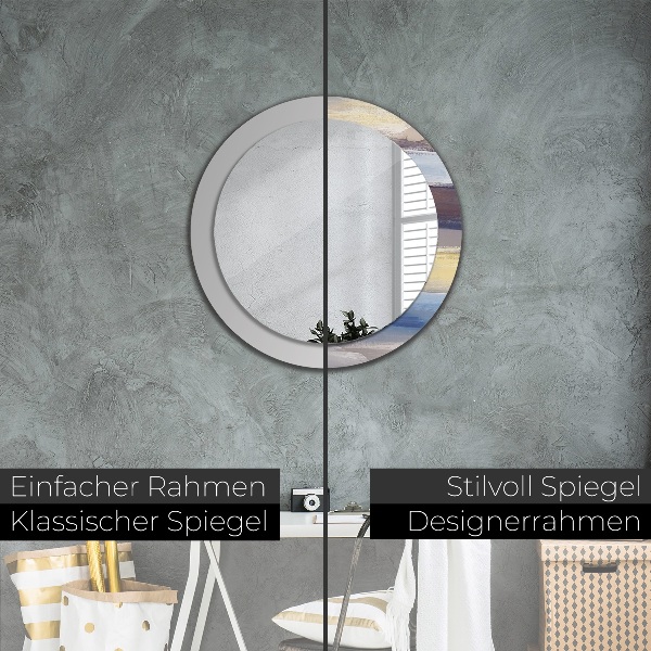 Round decorative mirror Abstract picture