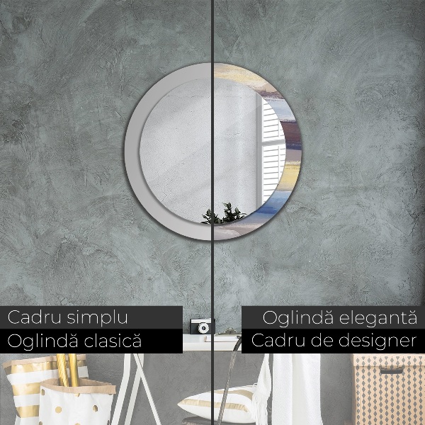 Round decorative mirror Abstract picture