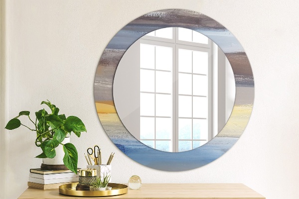 Round decorative mirror Abstract picture