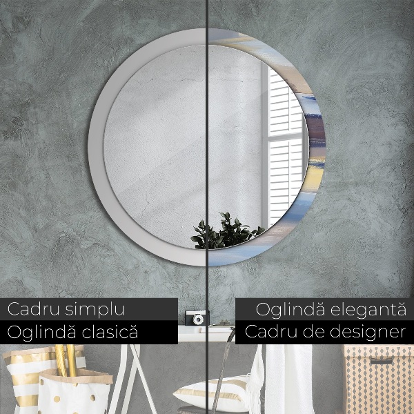 Round decorative mirror Abstract picture