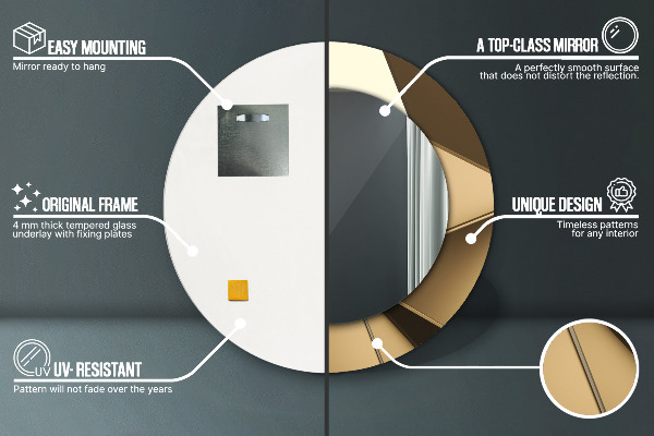 Round decorative mirror Modern abstraction