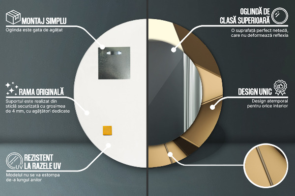 Round decorative mirror Modern abstraction