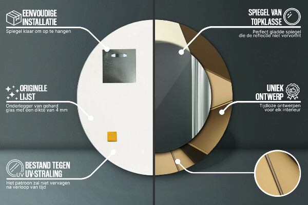 Round decorative mirror Modern abstraction