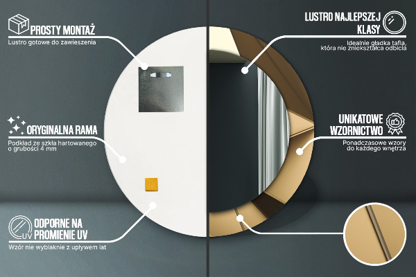 Round decorative mirror Modern abstraction