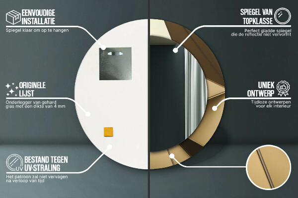 Round decorative mirror Modern abstraction