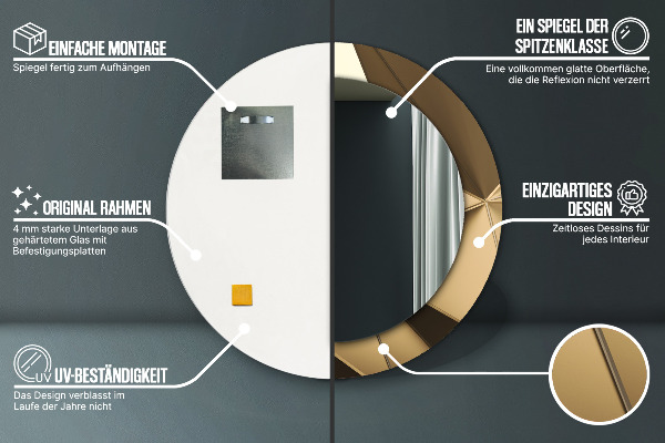 Round decorative mirror Modern abstraction