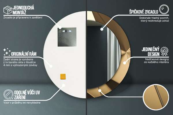 Round decorative mirror Modern abstraction