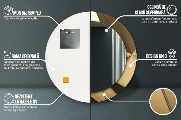 Round decorative mirror Modern abstraction