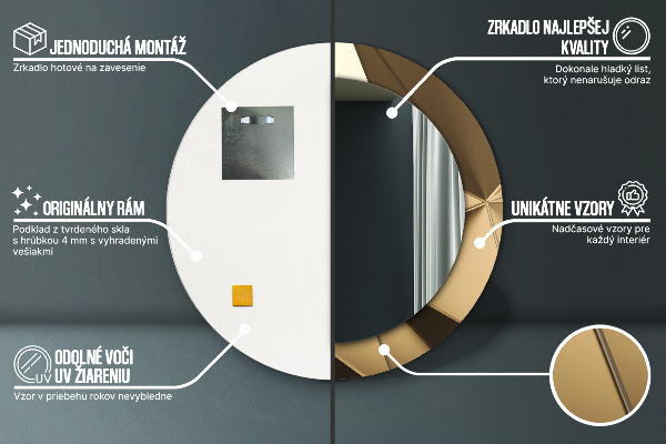 Round decorative mirror Modern abstraction