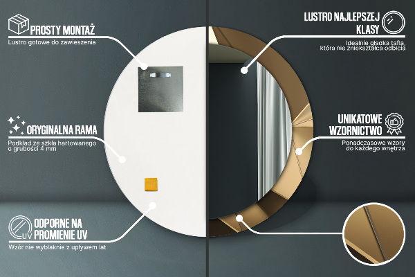 Round decorative mirror Modern abstraction