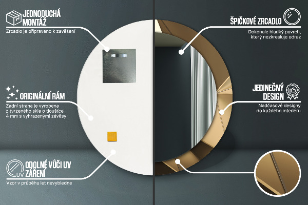 Round decorative mirror Modern abstraction