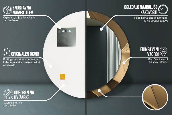 Round decorative mirror Modern abstraction