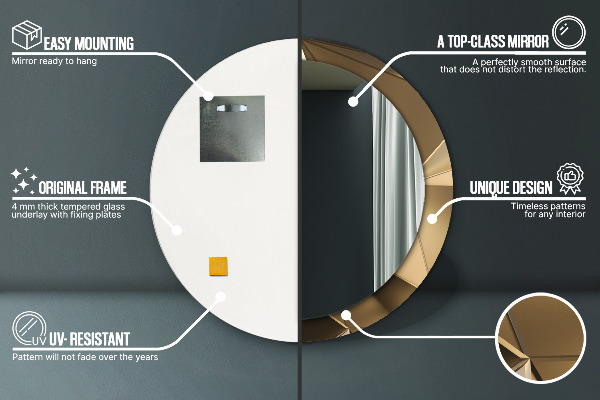 Round decorative mirror Modern abstraction