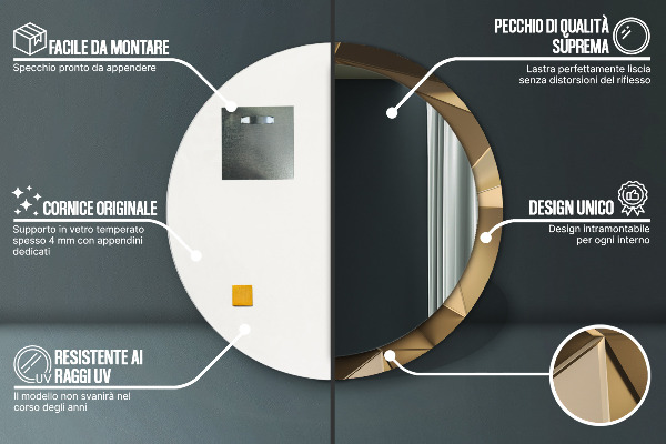 Round decorative mirror Modern abstraction