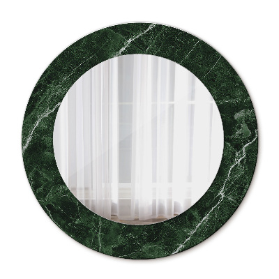 Round printed mirror Green marble