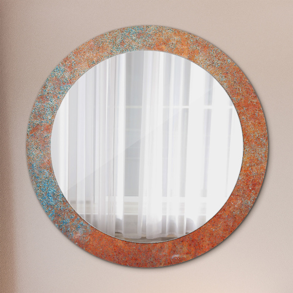 Round wall mirror decor Rusty metal