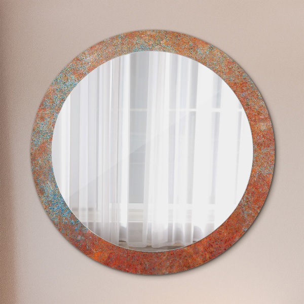 Round wall mirror decor Rusty metal
