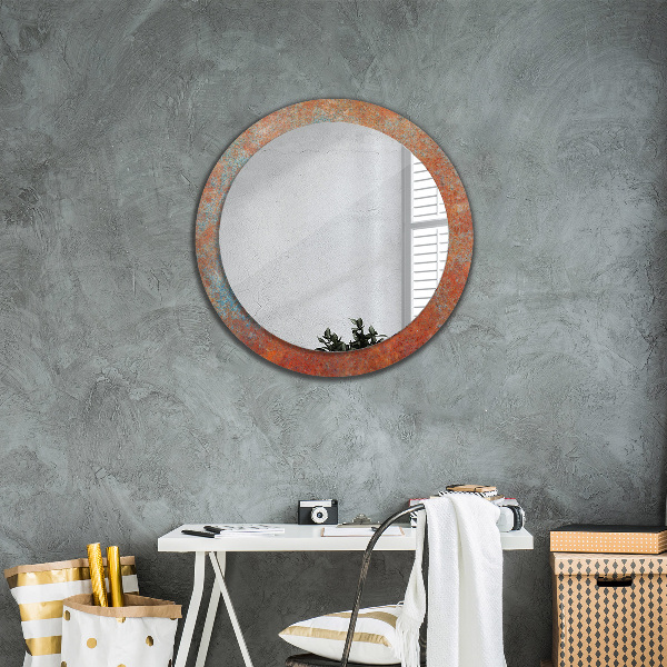 Round wall mirror decor Rusty metal