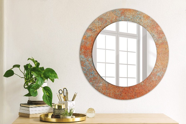 Round wall mirror decor Rusty metal