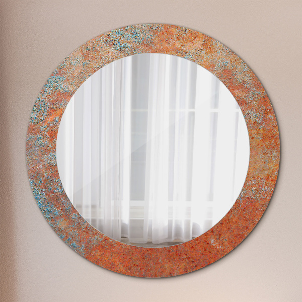 Round wall mirror decor Rusty metal