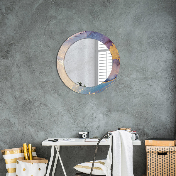 Round wall mirror decor Marble stone