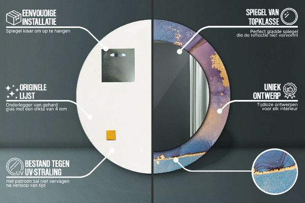 Round wall mirror decor Marble stone