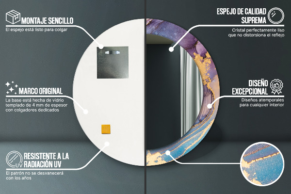 Round wall mirror decor Marble stone