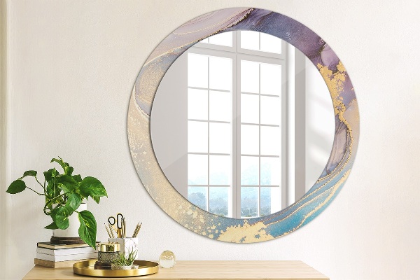 Round wall mirror decor Marble stone