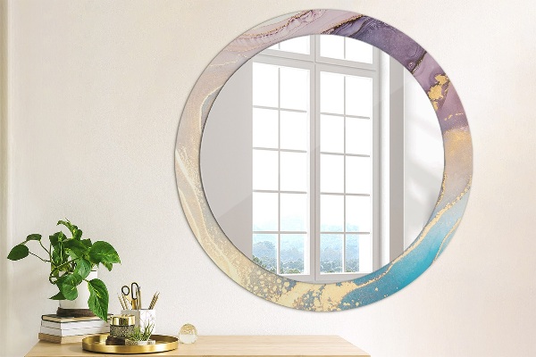 Round wall mirror decor Marble stone