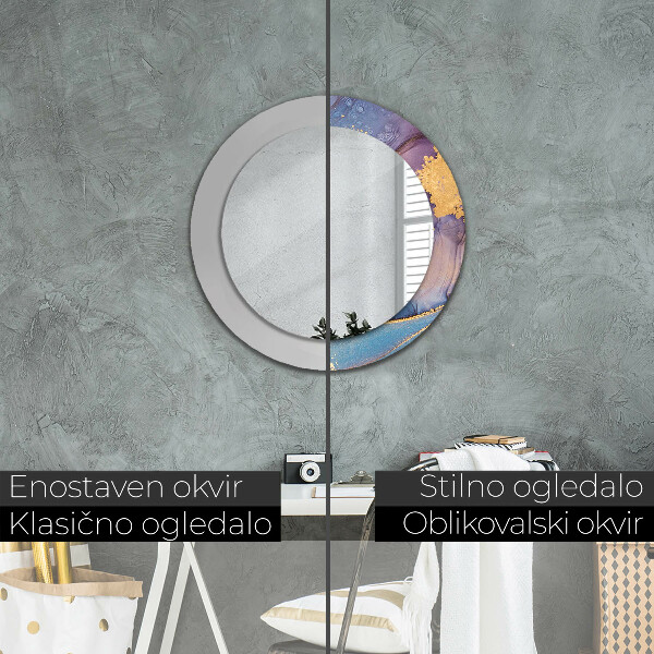 Round wall mirror decor Marble stone
