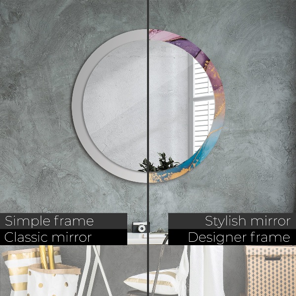 Round wall mirror decor Marble stone