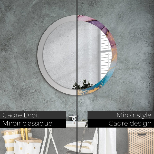 Round wall mirror decor Marble stone