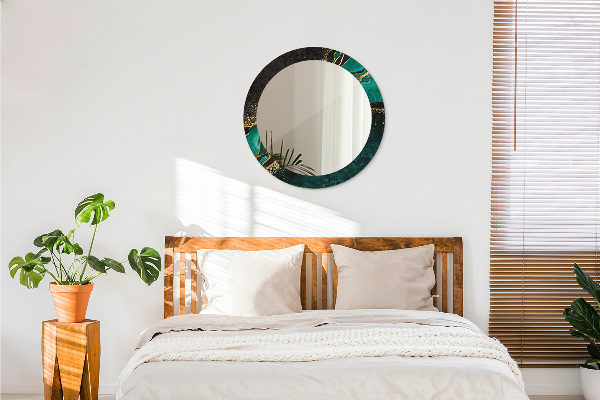 Round decorative mirror Marble green