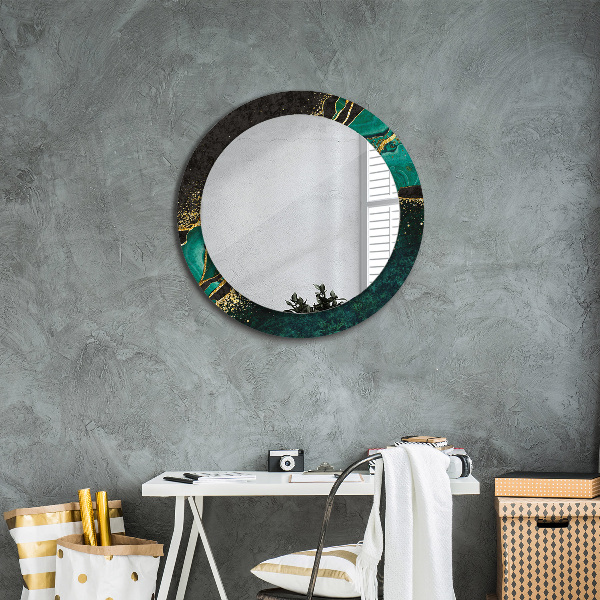 Round decorative mirror Marble green