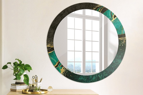 Round decorative mirror Marble green