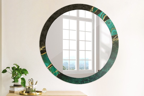 Round decorative mirror Marble green