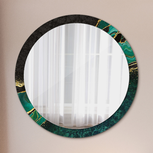 Round decorative mirror Marble green