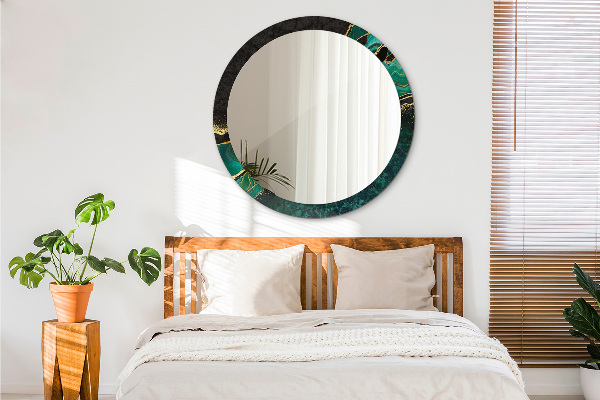 Round decorative mirror Marble green