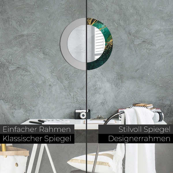 Round decorative mirror Marble green