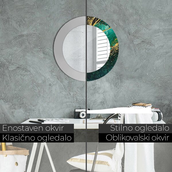 Round decorative mirror Marble green