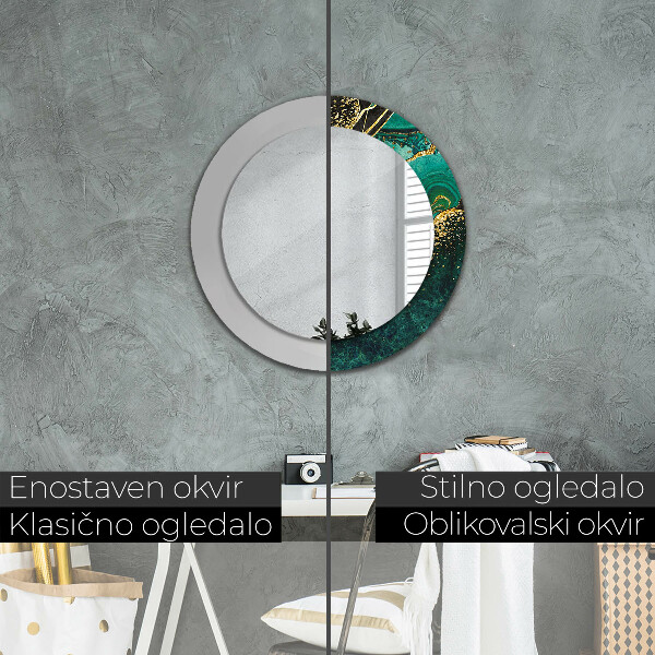 Round decorative mirror Marble green