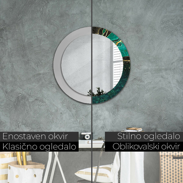 Round decorative mirror Marble green