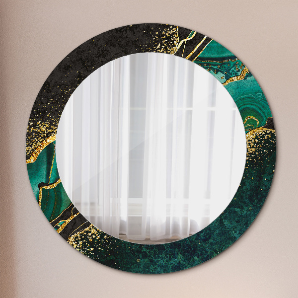 Round decorative mirror Marble green