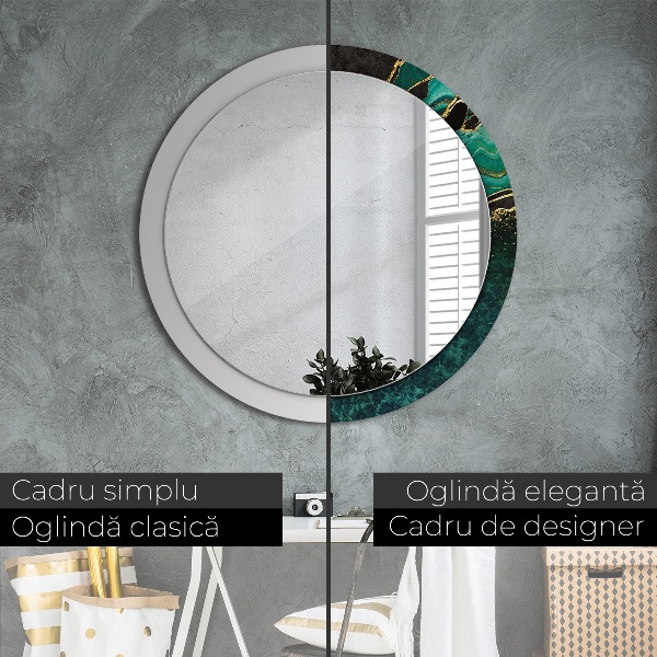 Round decorative mirror Marble green